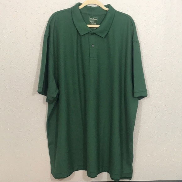L.L.Bean NWT size 4XL Tall Traditional Fit Premium Double L Green Polo Shirt - Picture 1 of 8